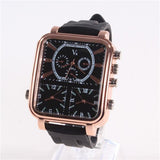 Men's Big Square Frame Fashion Leather Watch - TrendSettingFashions 