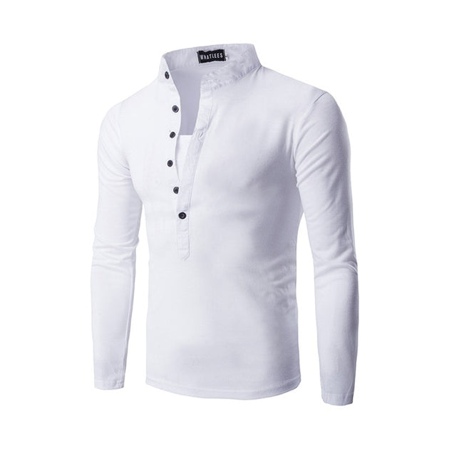 Men's V-Neck Short Sleeve Henley Shirt - TrendSettingFashions 