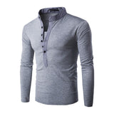 Men's V-Neck Short Sleeve Henley Shirt - TrendSettingFashions 