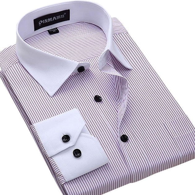 Men's Cotton Business Dress Shirt Up To 6XL - TrendSettingFashions 