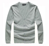 Men's Long Sleeve Cotton Cardigan Up To 6XL - TrendSettingFashions 