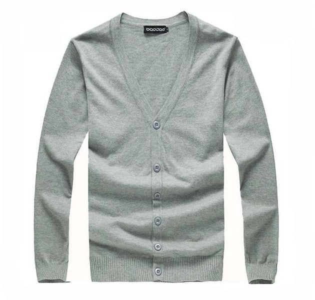Men's Long Sleeve Cotton Cardigan Up To 6XL - TrendSettingFashions 