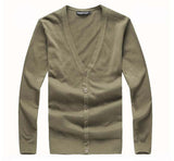 Men's Long Sleeve Cotton Cardigan Up To 6XL - TrendSettingFashions 