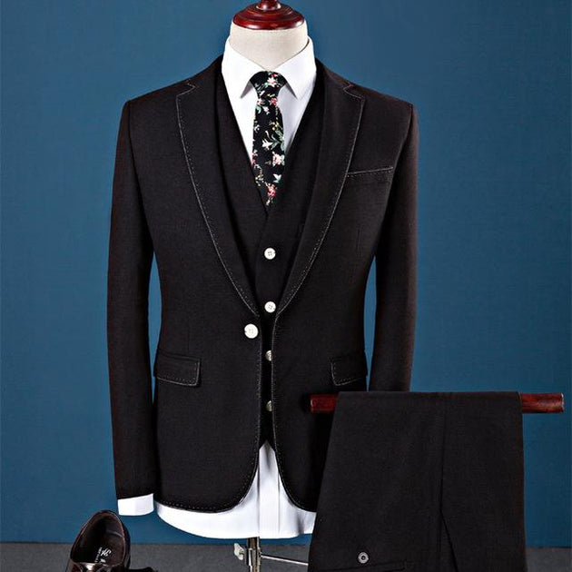 Men's 3 Piece Business Suit - TrendSettingFashions 