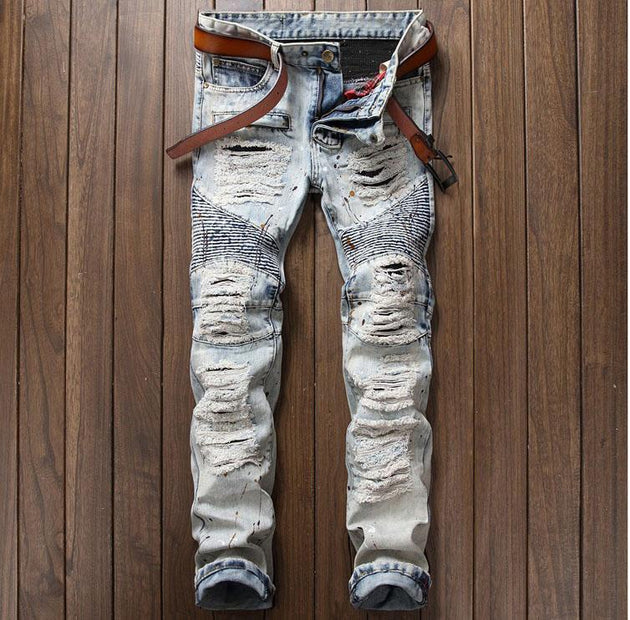 Men's Ripped Designer Jeans - TrendSettingFashions 