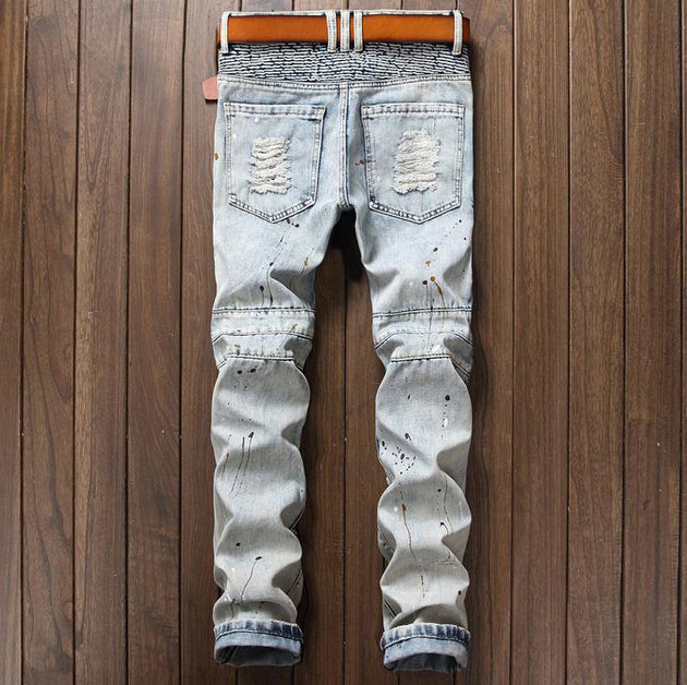 Men's Ripped Designer Jeans - TrendSettingFashions 