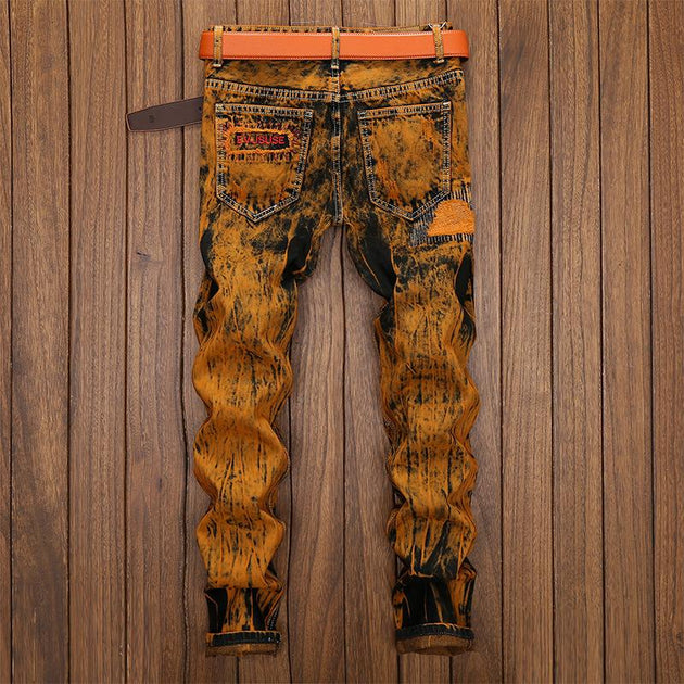 Men's Patchwork Fashion Jeans - TrendSettingFashions 