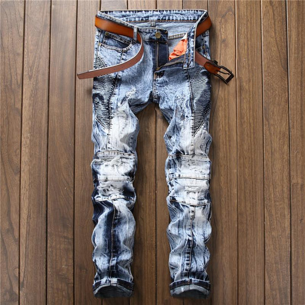 Men's Straight Fit Distressed Jeans - TrendSettingFashions 
