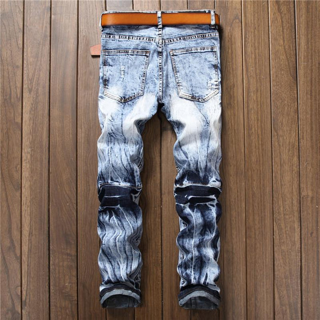 Men's Straight Fit Distressed Jeans - TrendSettingFashions 