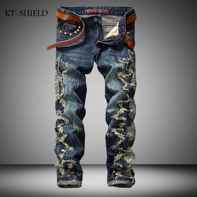 Men's Distressed Denim Jeans - TrendSettingFashions 