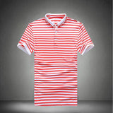 Men's Striped Polo Up To 5XL - TrendSettingFashions 