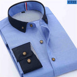 Men's Business Fashion Button Collar Dress Shirt - TrendSettingFashions 