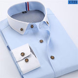Men's Business Fashion Button Collar Dress Shirt - TrendSettingFashions 