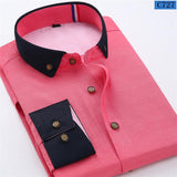 Men's Business Fashion Button Collar Dress Shirt - TrendSettingFashions 