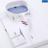 Men's Business Fashion Button Collar Dress Shirt - TrendSettingFashions 