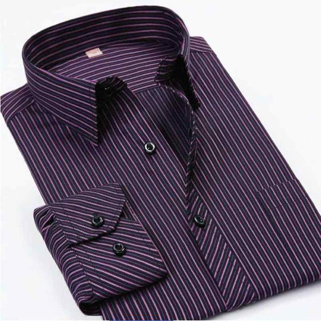 Men's Business Long Sleeve Dress Shirt Up To 6XL - TrendSettingFashions 