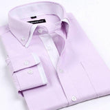 Men's Double Collars Long Sleeve Striped Shirt(Many Color Options) - TrendSettingFashions 