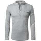 Men's V-Neck Short Sleeve Henley Shirt - TrendSettingFashions 
