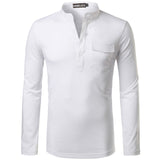 Men's V-Neck Short Sleeve Henley Shirt - TrendSettingFashions 