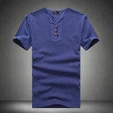 Men's Button Down V-Neck Tee - TrendSettingFashions 