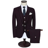 Men's Three Piece Stripe Suit Up To Size 5XL - TrendSettingFashions 