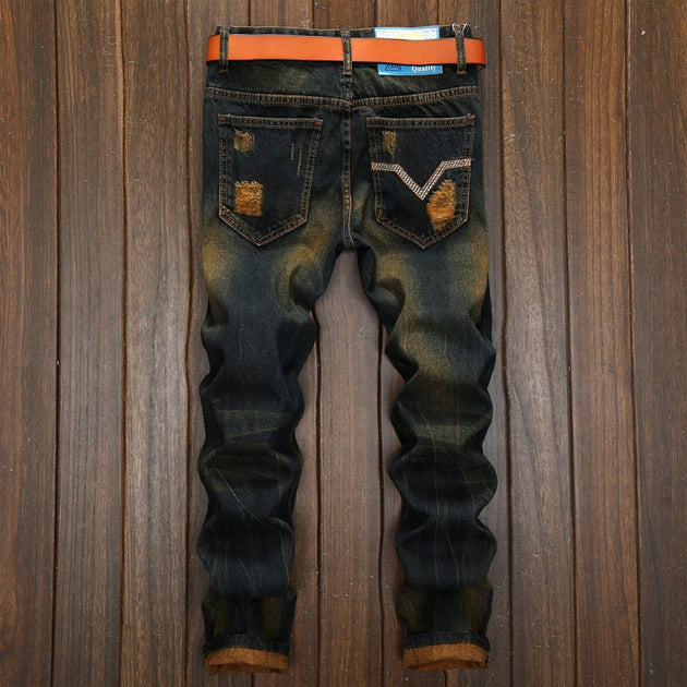 Men's Ripped Distressed Fashion Jeans Up To Size 40 - TrendSettingFashions 