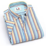 Men's Striped Colorful Dress Shirt - TrendSettingFashions 