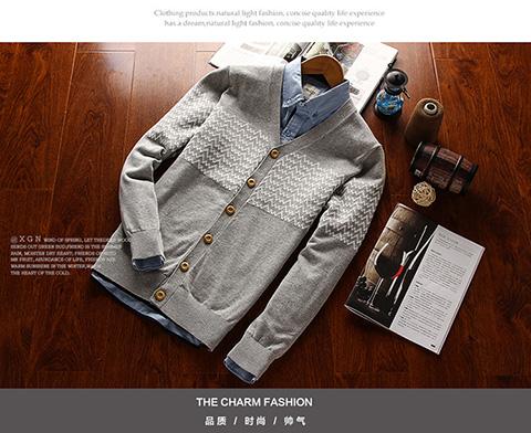 Men's V-Neck Cardigan - TrendSettingFashions 