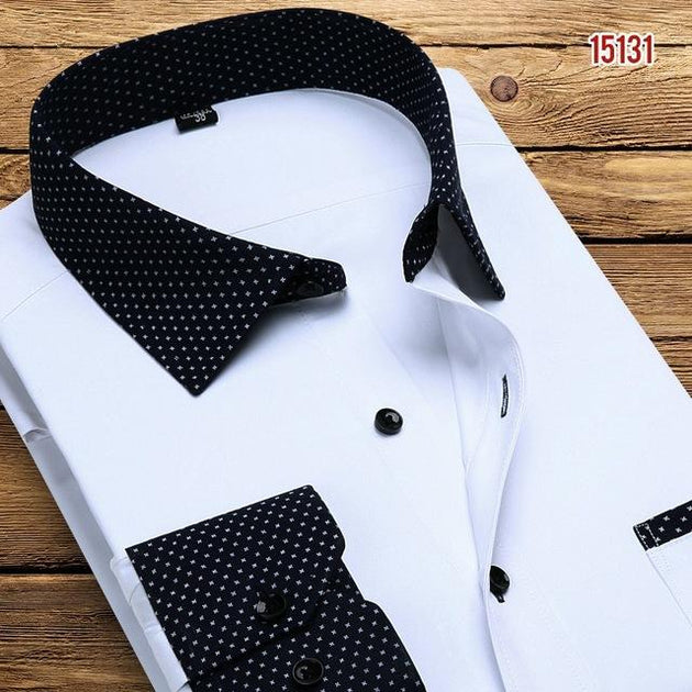 Men's Long Sleeve Dress Shirt Up To 2XL - TrendSettingFashions 