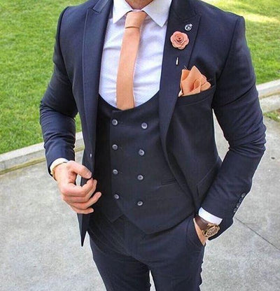 Men's Navy Blue Men Suit Up To 6XL - TrendSettingFashions 