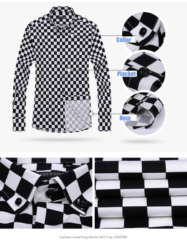 Men's Checkered Plaid Stylish Shirt - TrendSettingFashions 