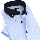 Men's Short Sleeve Cotton Printed Shirt(6 Colors) - TrendSettingFashions 