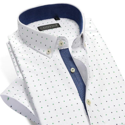 Men's Short Sleeve Cotton Printed Shirt(6 Colors) - TrendSettingFashions 