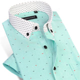 Men's Short Sleeve Cotton Printed Shirt(6 Colors) - TrendSettingFashions 