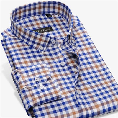 Men's Plaid Business Shirt - TrendSettingFashions 