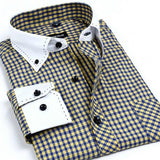Men's Autumn Collar Designer Long Sleeve Dress Shirt - TrendSettingFashions 