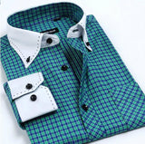 Men's Autumn Collar Designer Long Sleeve Dress Shirt - TrendSettingFashions 