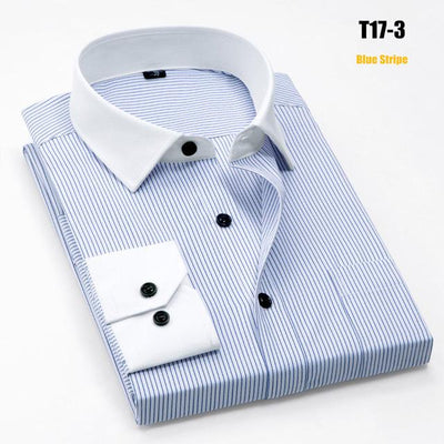 Men's Striped Long Sleeve Shirt - TrendSettingFashions 