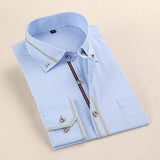 Men's French Style Gold Accent Laced Business Dress Shirt Up To 5XL - TrendSettingFashions 