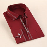 Men's French Style Gold Accent Laced Business Dress Shirt Up To 5XL - TrendSettingFashions 