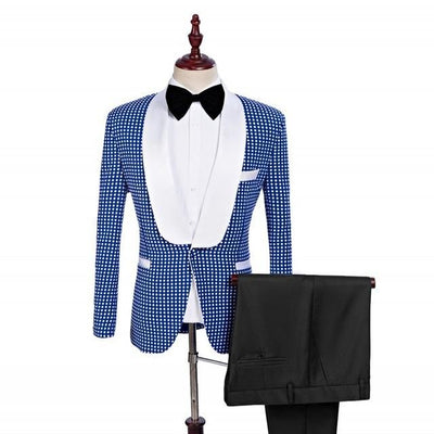 Men's Lapel Tuxedos In 3 Colors Up To Size 5XL ( Jacket+Pants+Bow Tie ) - TrendSettingFashions 