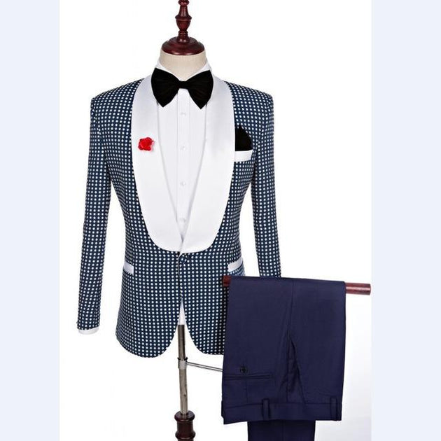 Men's Lapel Tuxedos In 3 Colors Up To Size 5XL ( Jacket+Pants+Bow Tie ) - TrendSettingFashions 