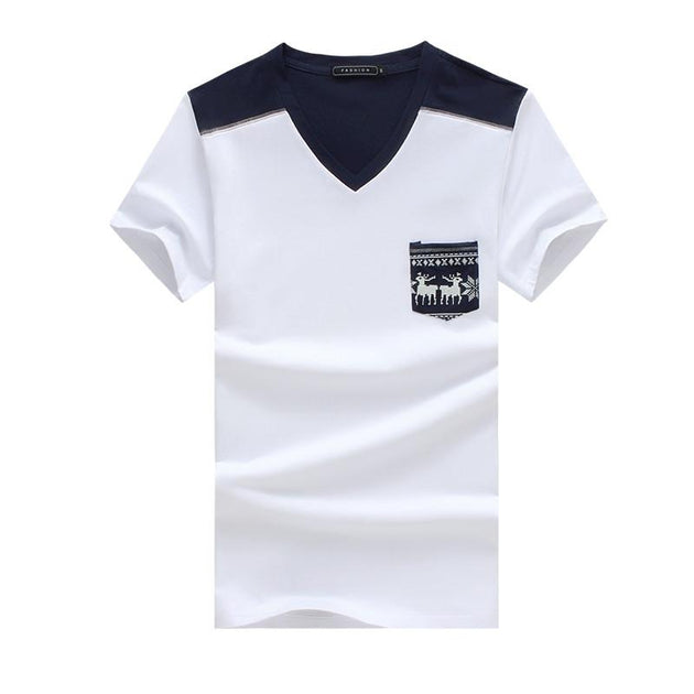 Men's Summer Fashion V-Neck Pocket Up To 5XL - TrendSettingFashions