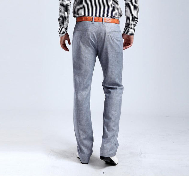 Men's Breathable Cotton Linen Trousers Up To Size 38 - TrendSettingFashions 
