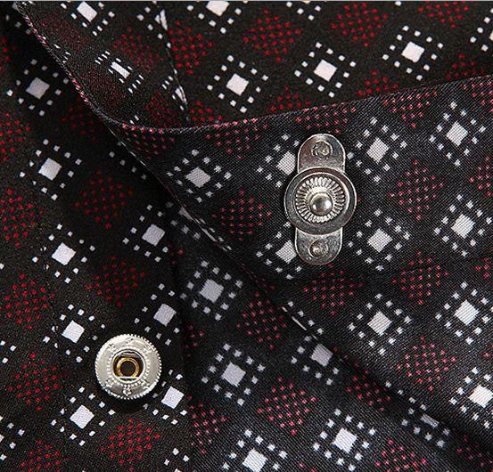 Men's Metal Decoration Lapel Dress Shirt Up To 3XL - TrendSettingFashions 