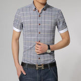 Men's Plain Line Dress Shirt Up To 3XL - TrendSettingFashions 