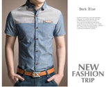 Men's Patchwork Fashion Button Down Shirt Up To 4XL - TrendSettingFashions 