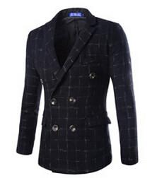 Men's Double Breasted Wool Coat Up To 2XL - TrendSettingFashions 