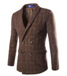 Men's Double Breasted Wool Coat Up To 2XL - TrendSettingFashions 