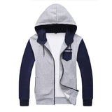 Men's Patchwork Hooded Zip Up Up To 3XL - TrendSettingFashions 